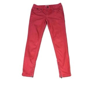 Burberry Red‎ Size 31 Ankle Zippers Skinny Jeans Pants